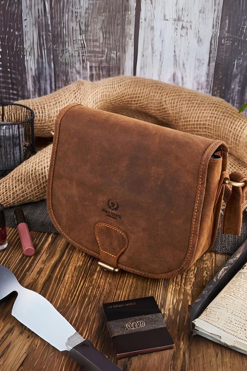 Sac en cuir naturel Galanter