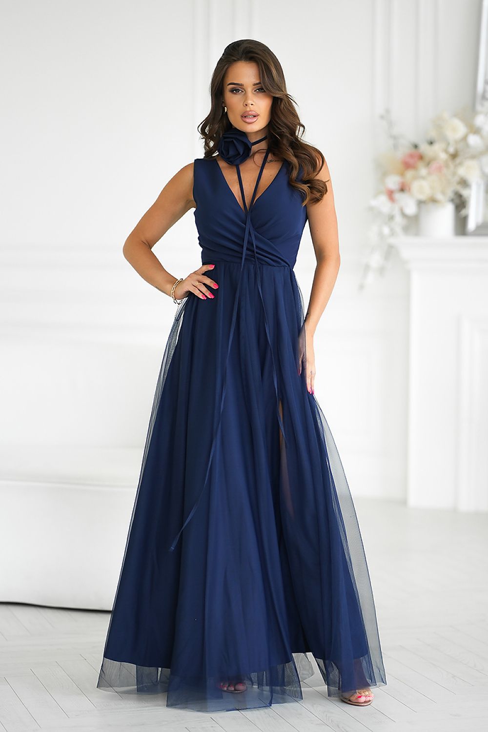 Robe longue Bicotone